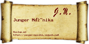 Junger Mónika névjegykártya
